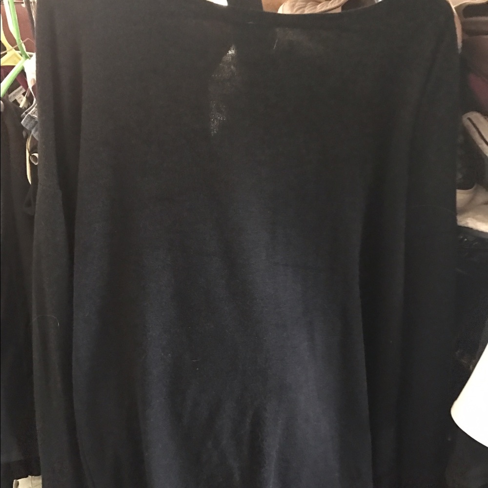 Black Long sleeve low back sweater