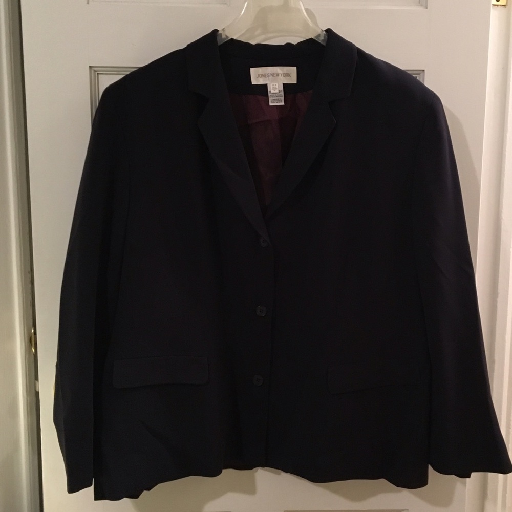 jones new york navy blue pant suit - 2 pieces 24W