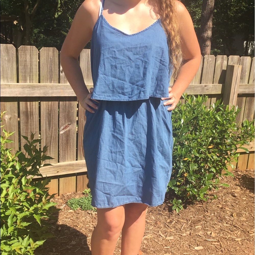 Old Navy light denim chambray summer dress.