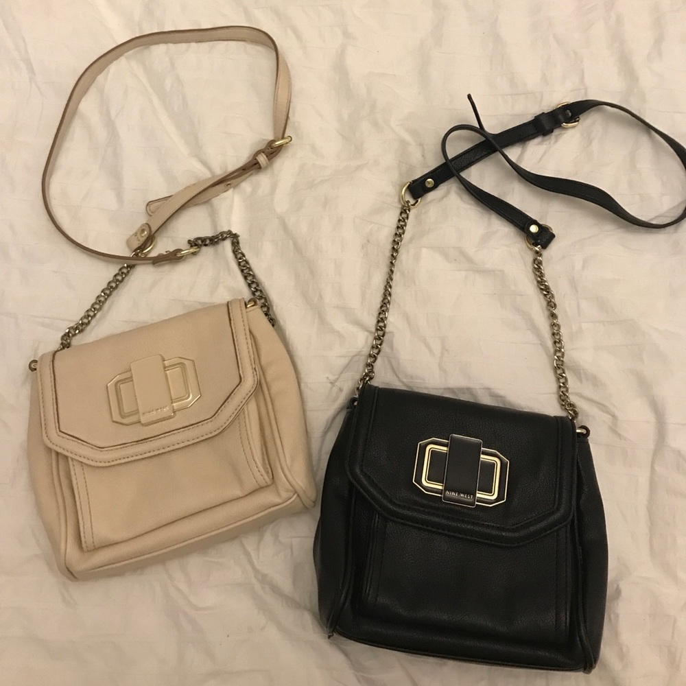 Two Nine West Crossbody Bags-Black and Taupe