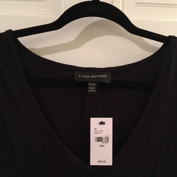 lane bryant - black tee flutter sleeves and sides - Picture 3 of 5