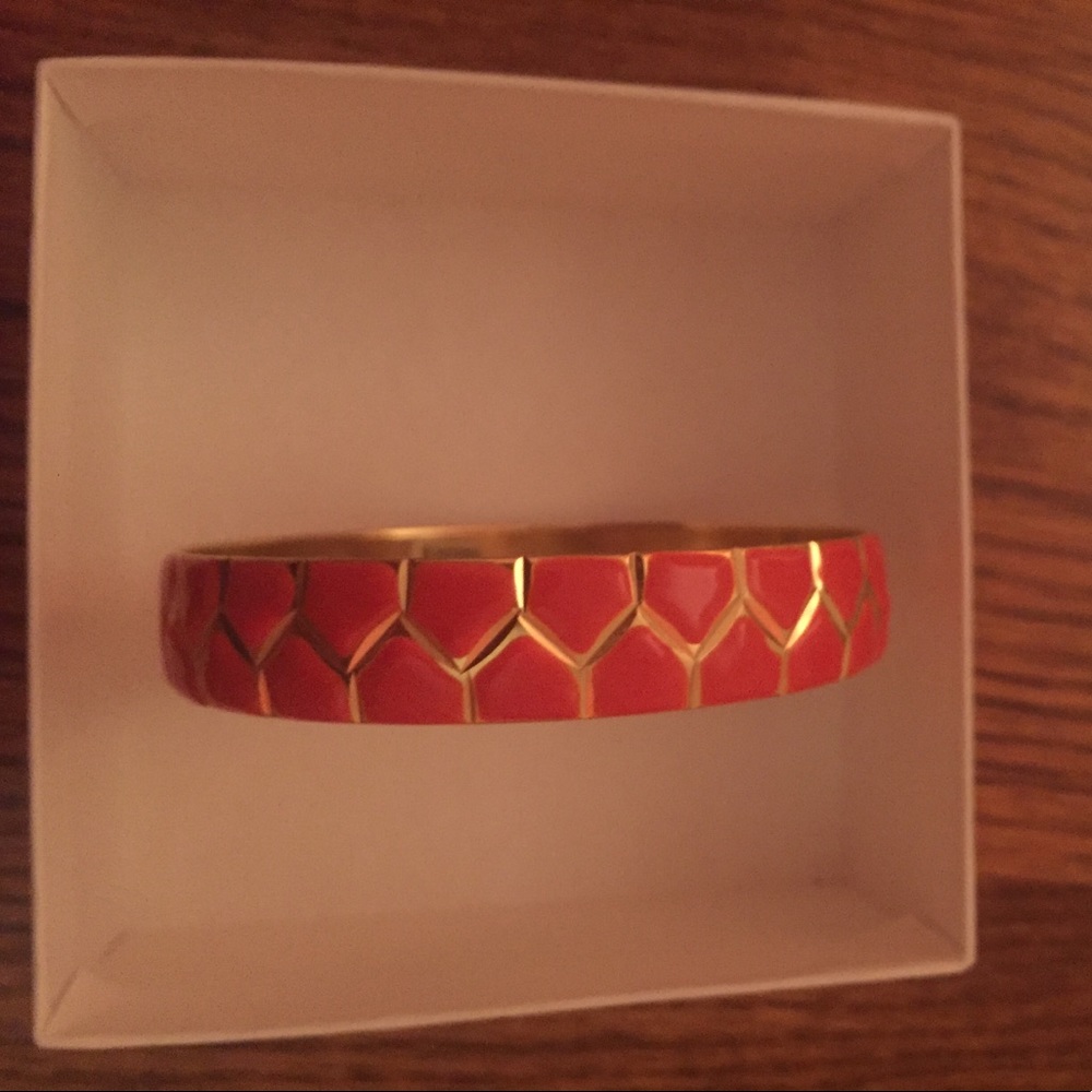 Orange and gold pattern bangle