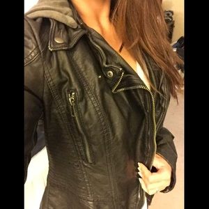 Free People Moto Black Leather Jacket
