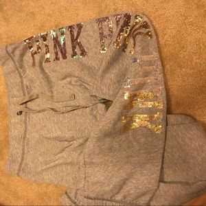 Victoria's Secret Pink Sequin Sweatpants Size S