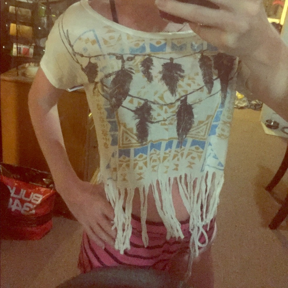 Fring crop top feathers