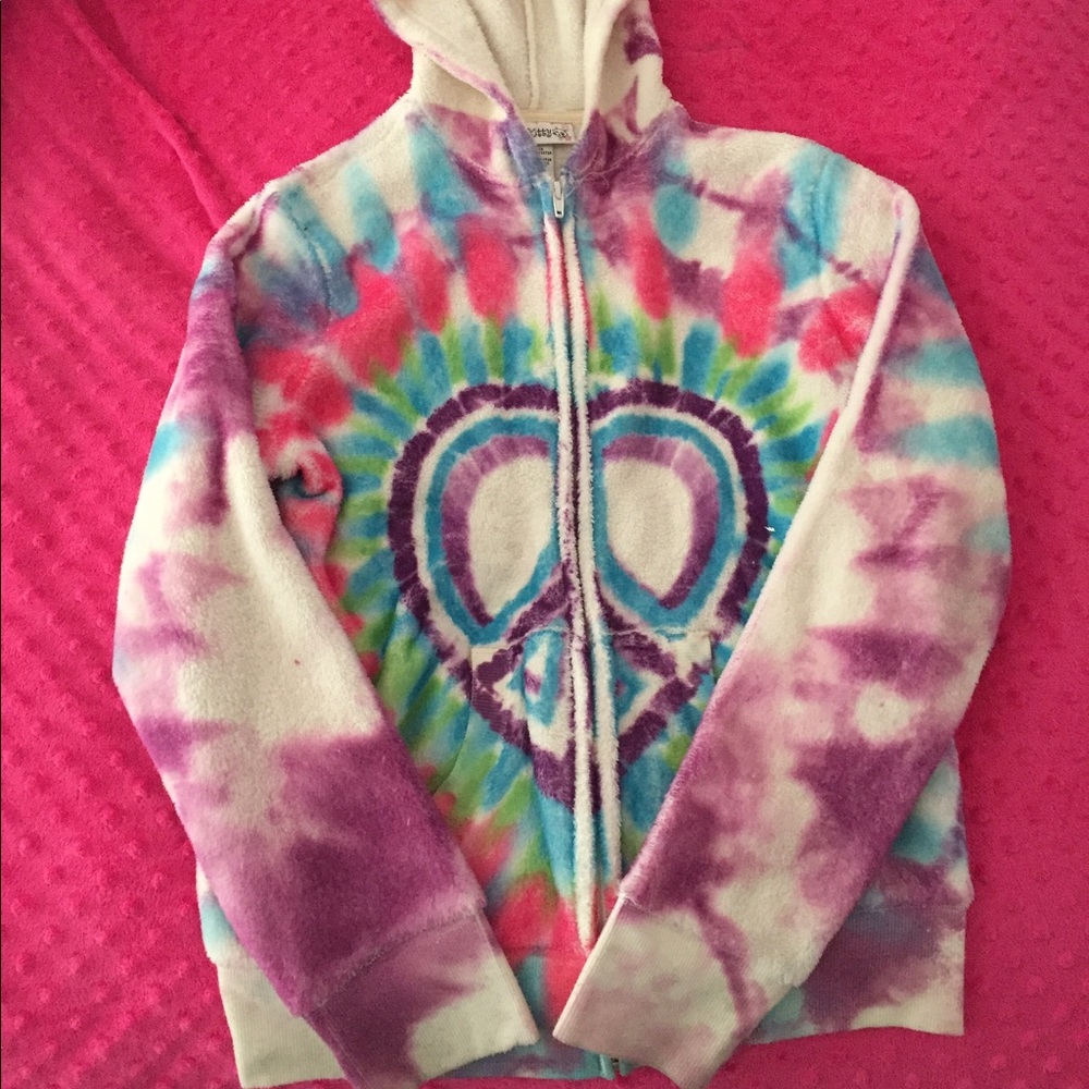 Tie Dye Fluffy Peace Jacket