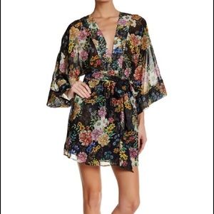 Floral kimono sleeve dress