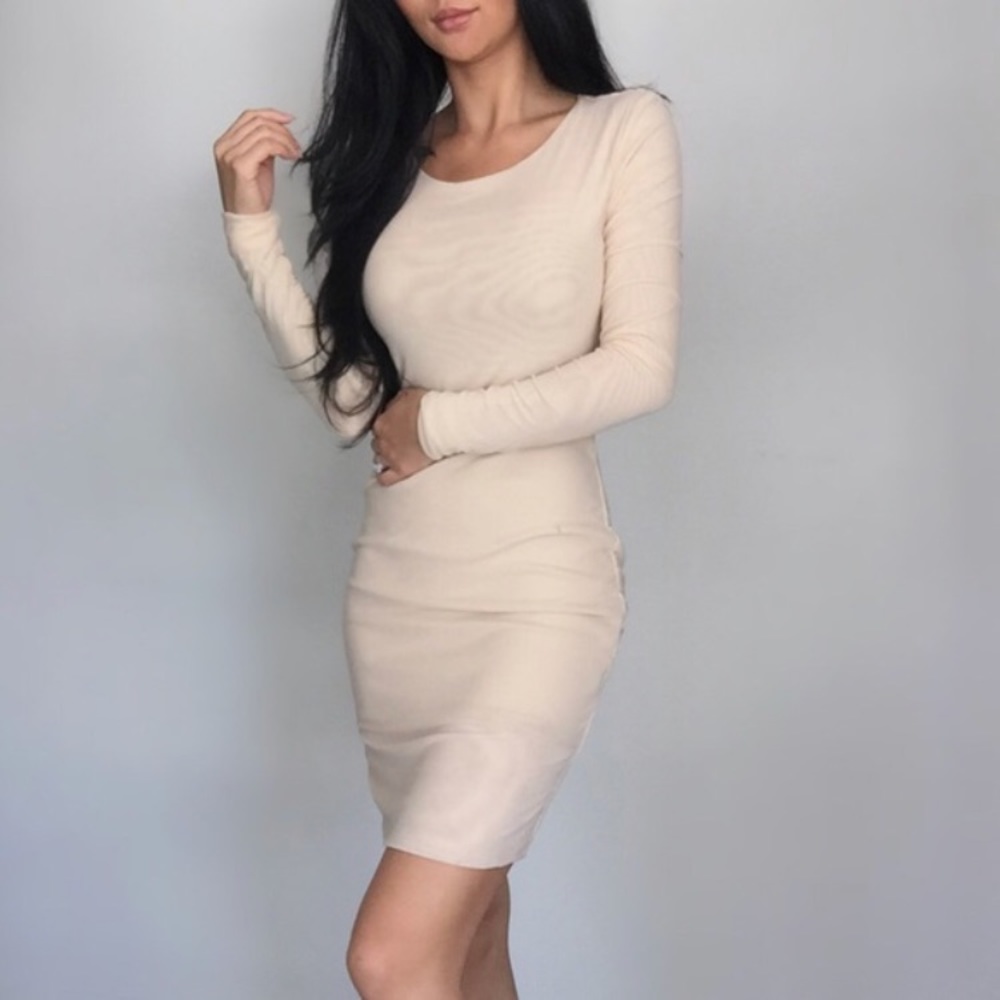 NUDE MESH DRESS