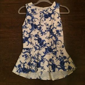 Vintage Roses Peplum Top
