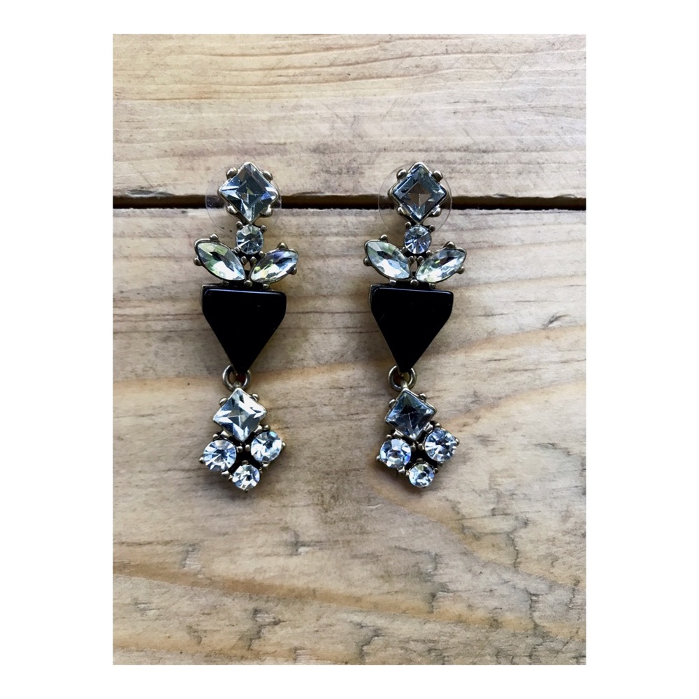 NWOT J.Crew black tie earrings
