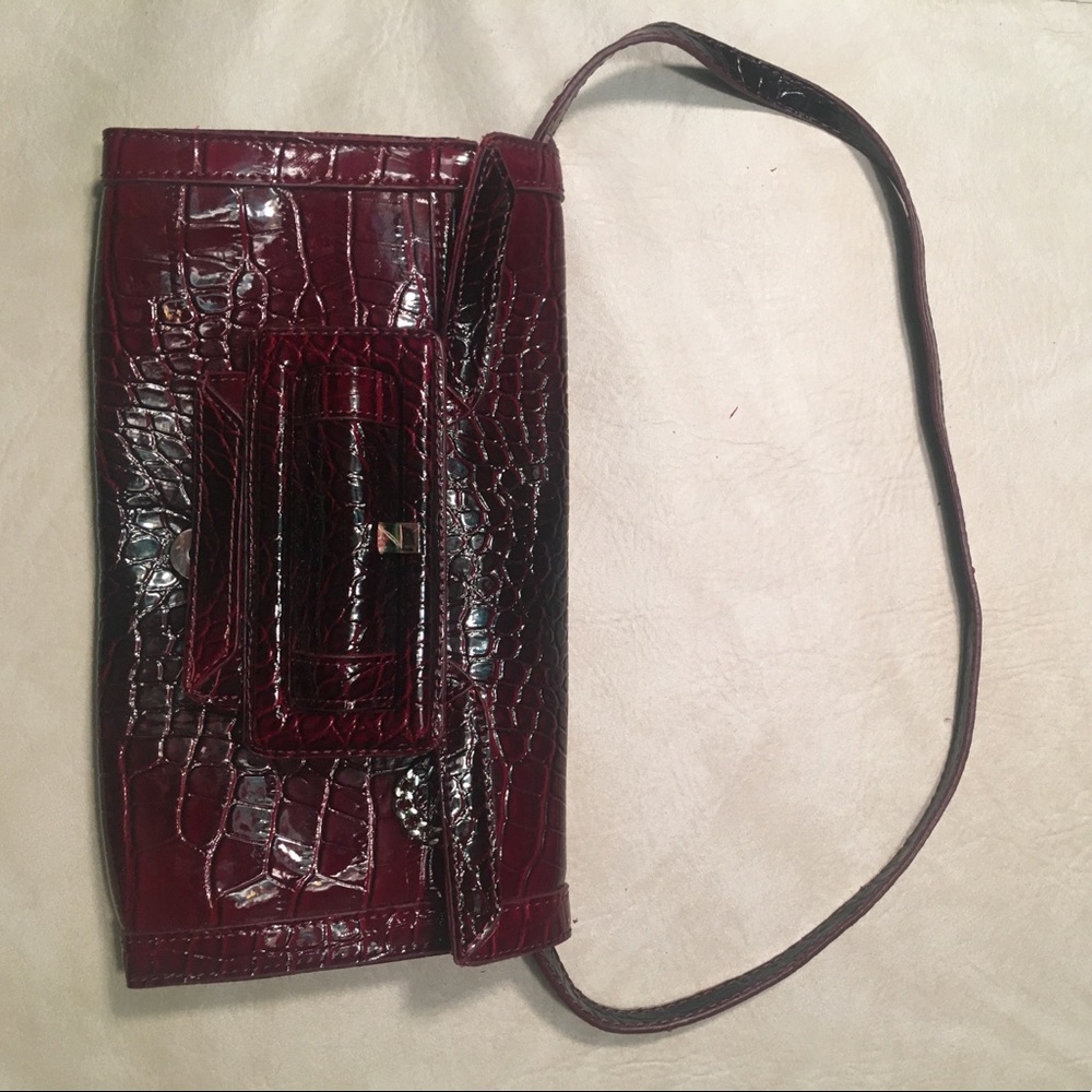 Velvet Colored Pleather Snake Skin Small Purse