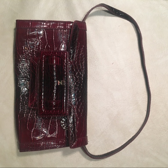 Velvet Colored Pleather Snake Skin Small Purse - Picture 1 of 4