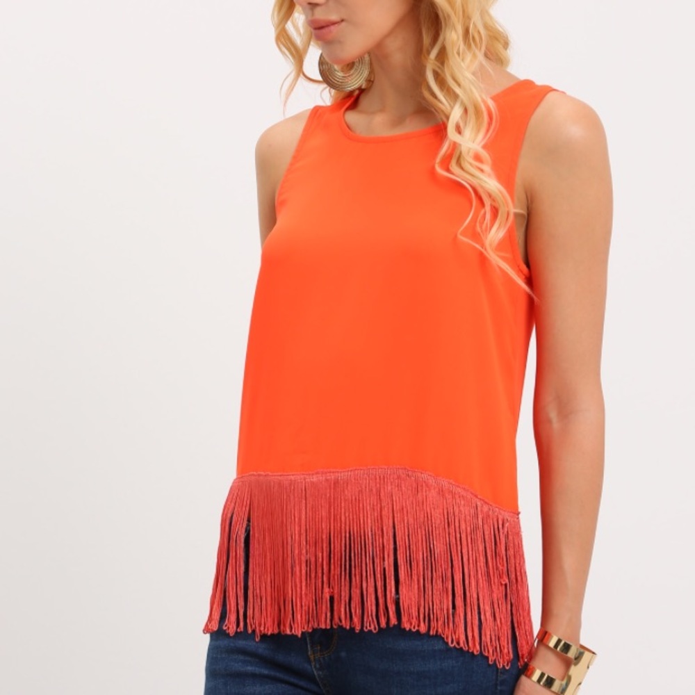 ✨Orange tassel tank 🍊