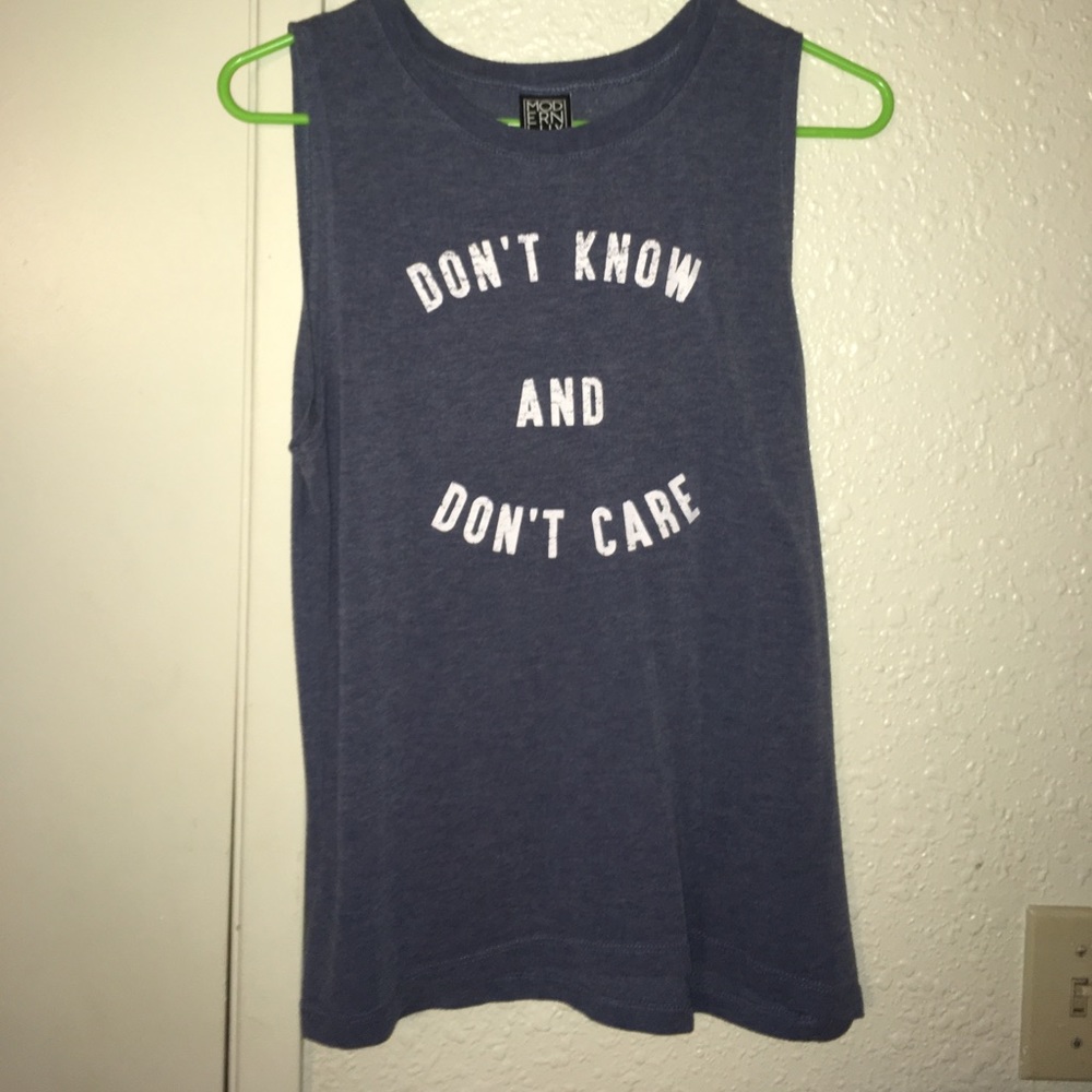 Blue muscle tank top