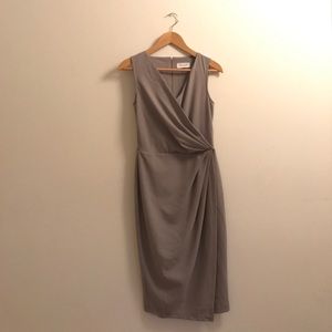Asos Body Con Gray Wrap Dress