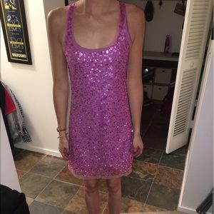 Hot pink sequins dress size M