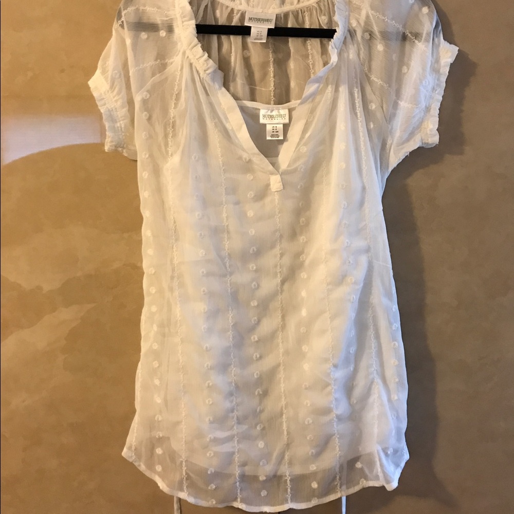 Motherhood Maternity sheer shirt with tank top