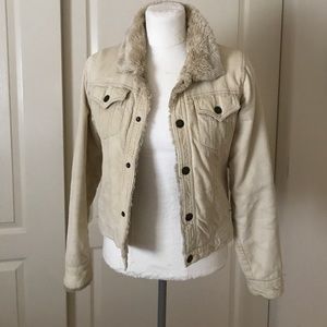 Cuordoroy jacket with faux fur, Sz S
