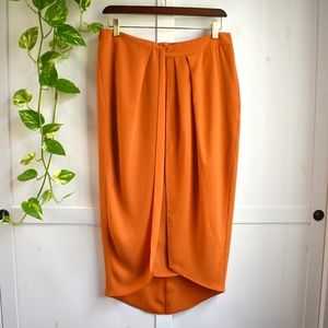 Tangerine Tulip Wrap Skirt