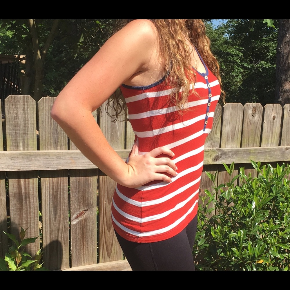 Red, white and blue Old Navy button tank top