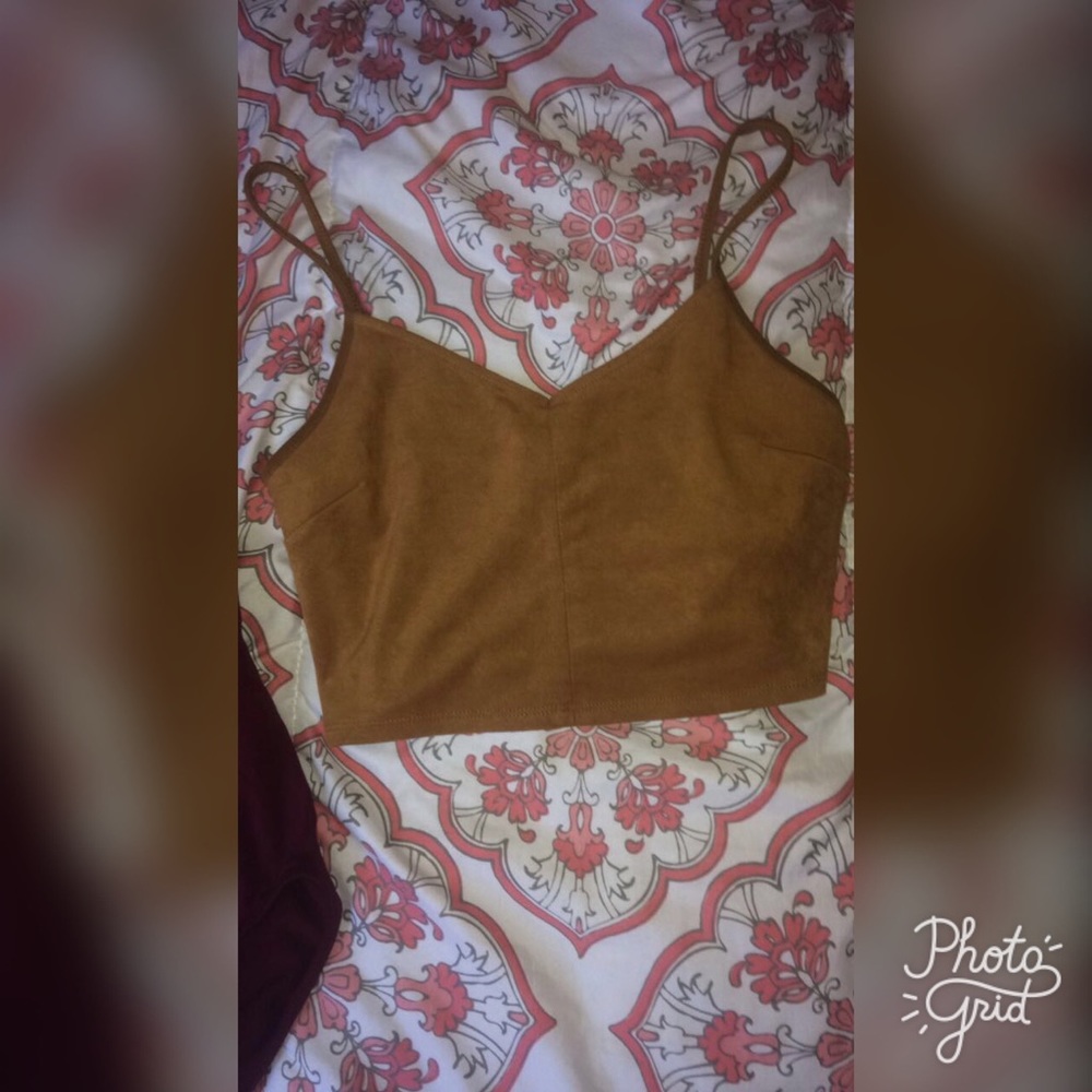 Suede crop top