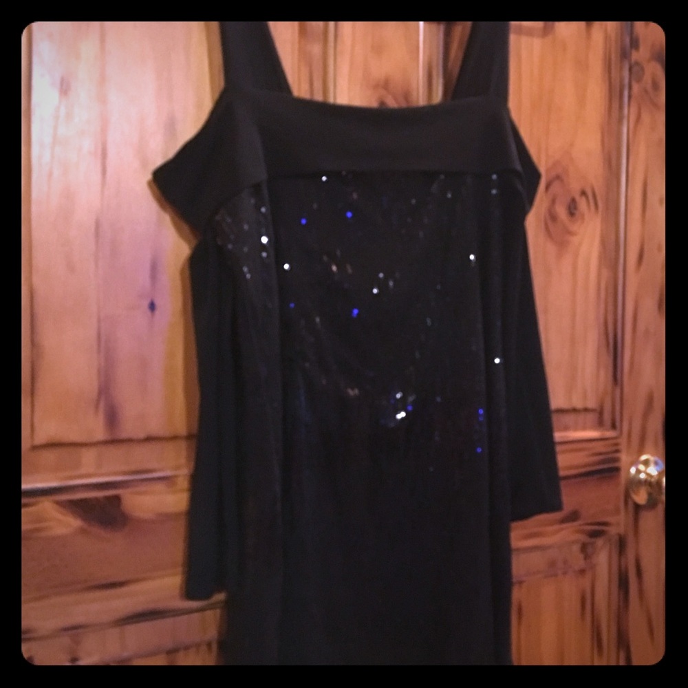 Black sequin shimmer dress XL