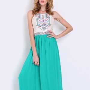 🌊Tribal Embroidered Maxi Dress