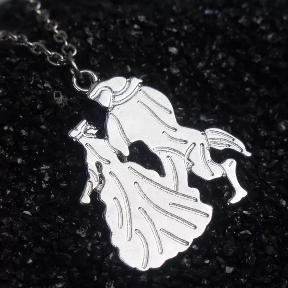 Disney inspired beauty & the beast silver necklace
