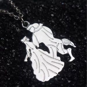 Disney inspired beauty & the beast silver necklace
