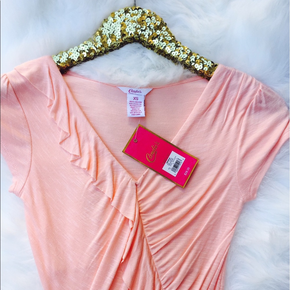 Candie's Peach 🍑 Summer Blouse NWT