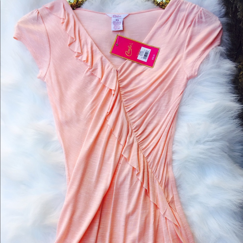 Candie's Peach 🍑 Summer Blouse NWT - Picture 3 of 6