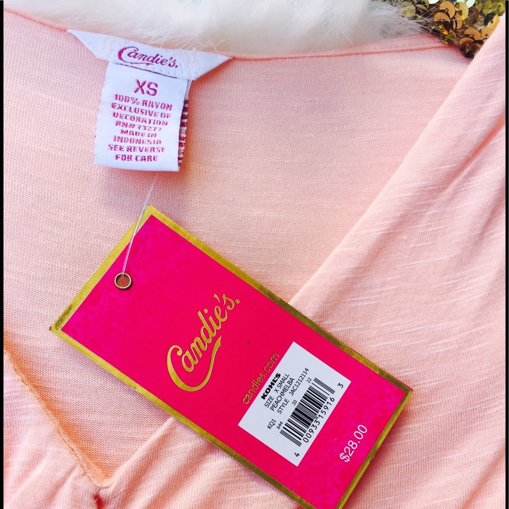 Candie's Peach 🍑 Summer Blouse NWT - Picture 4 of 6