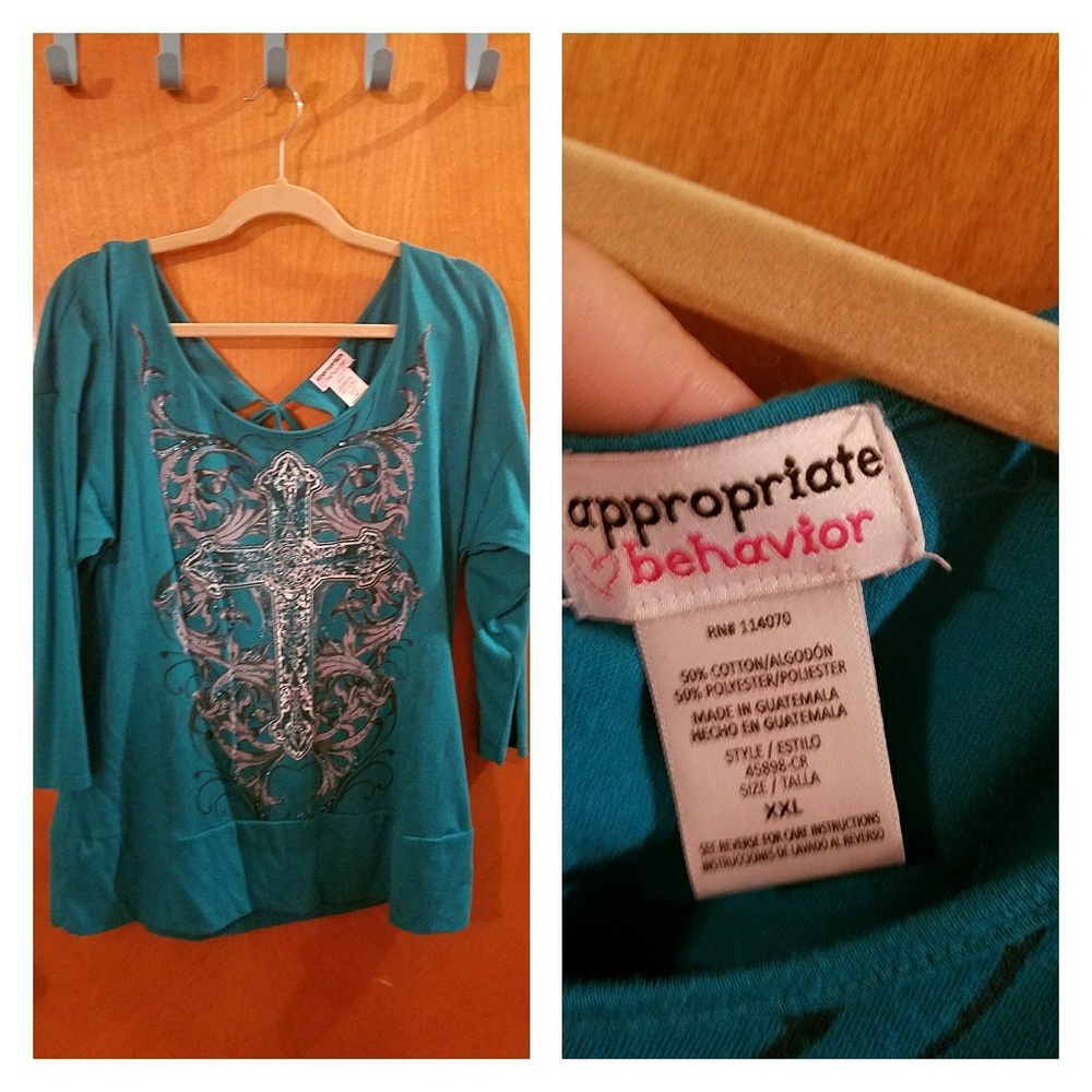 Western style 3/4 length t-shirt