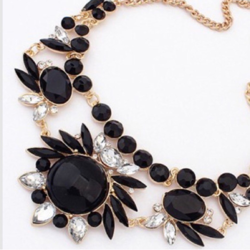 Sparkling Onyx Statement Necklace