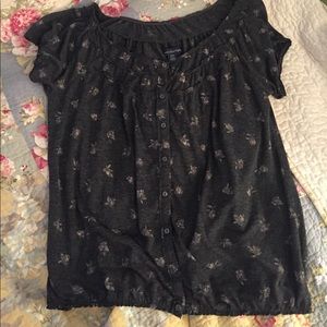 Grey floral American Eagle top