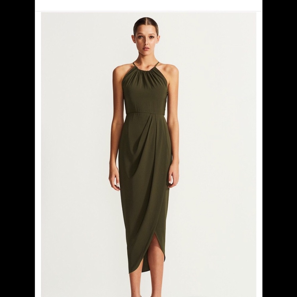 Shona Joy Olive Green Dress Size