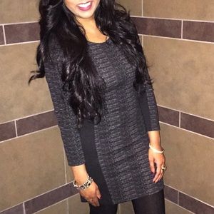 Divided by H&M Black & grey long sleeve midi dress