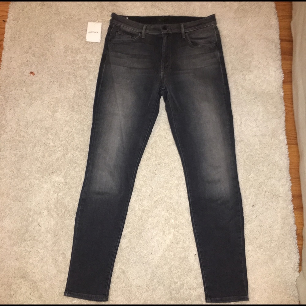 Mother High Waisted The Looker Black Fade Jeans