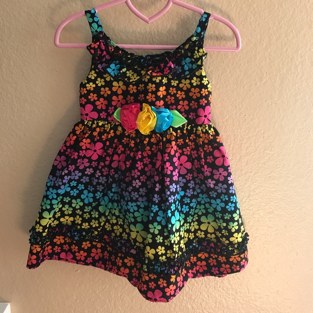 💜💙HP💚💛Bright rainbow colored flower dress.