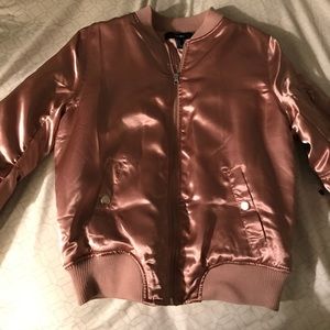 Pink satin bomber jacket