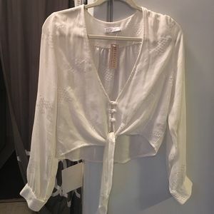 Flynn Skye Riley Crop Top in White Cluster - S