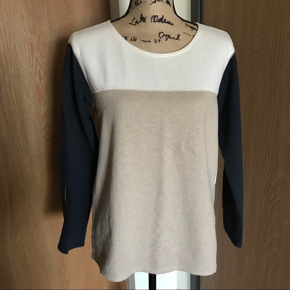 J.Crew Back-Zip Colorblock Sweatershirt - Picture 3 of 8