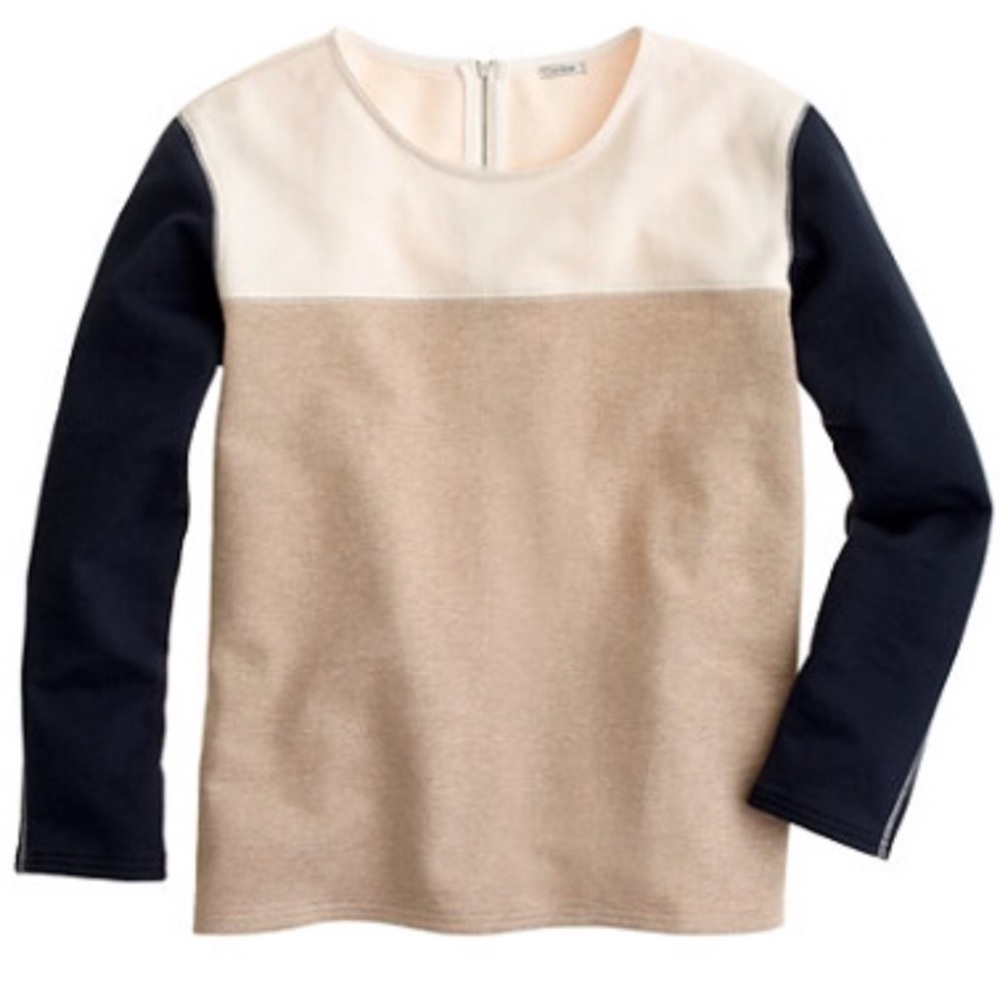 J.Crew Back-Zip Colorblock Sweatershirt - Picture 2 of 8