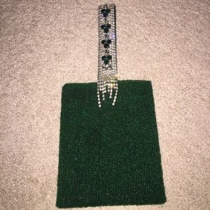 Green diamond evening handbag - never worn!