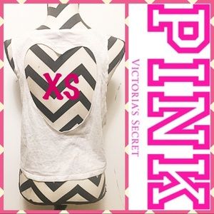VS PINK XS Heart Cut Out Crop Top