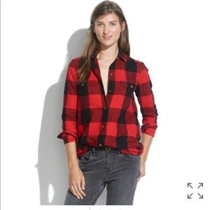 Madewell flannel tomboy workshirt in check