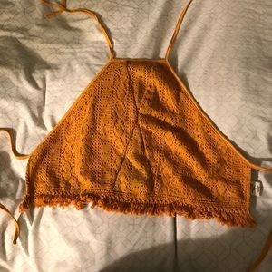 Crotched backless crop top