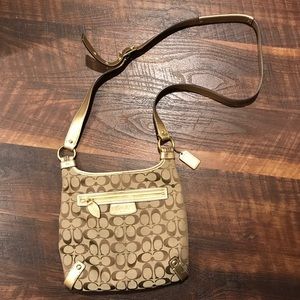 Authentic Gold Coach crossbody purse
