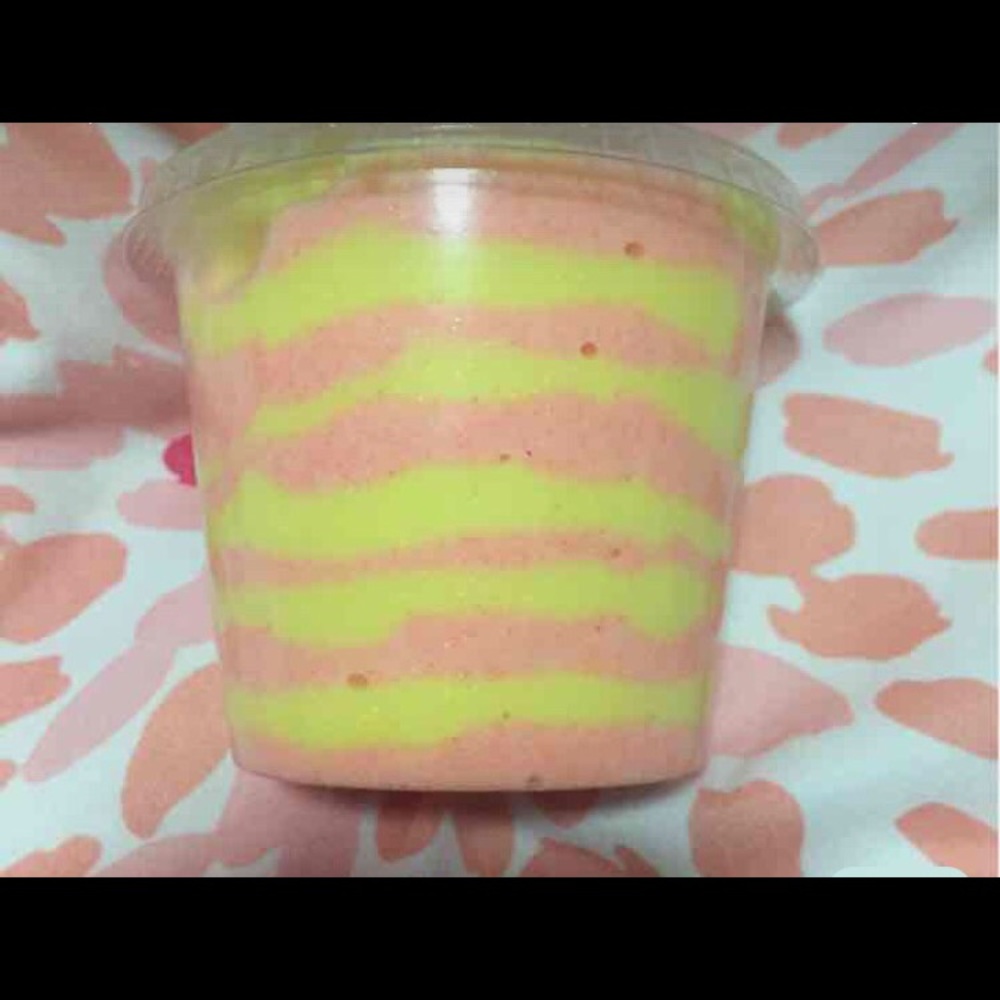 Lemon strawberry layer cake slime