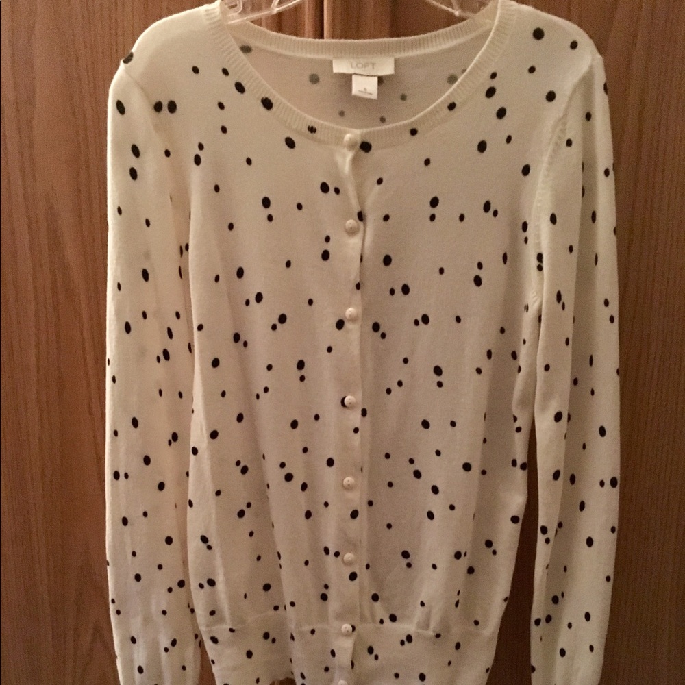 LOFT Polka Dot Cardigan - Picture 2 of 4